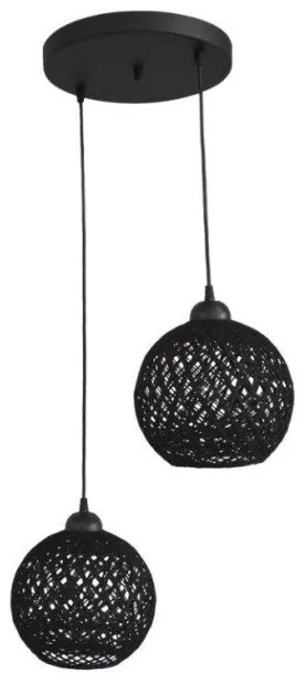 Κρεμαστό Φωτιστικό Οροφής SILK/2L PENDEL Μαύρο 31-1212 Heronia-31-1212-Μαύρο 31-1212