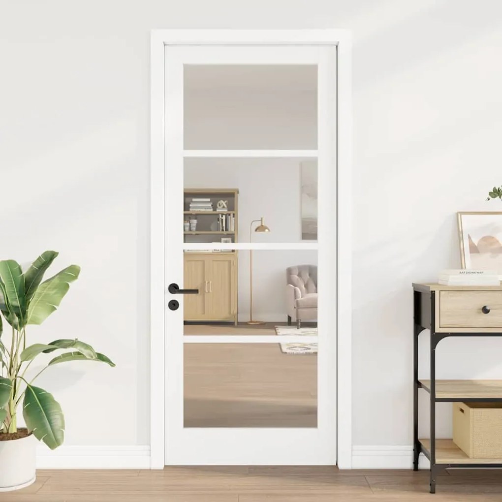 vidaXL Εσωτερική Πόρτα με Γυαλί Λευκό 86 x 211 cm