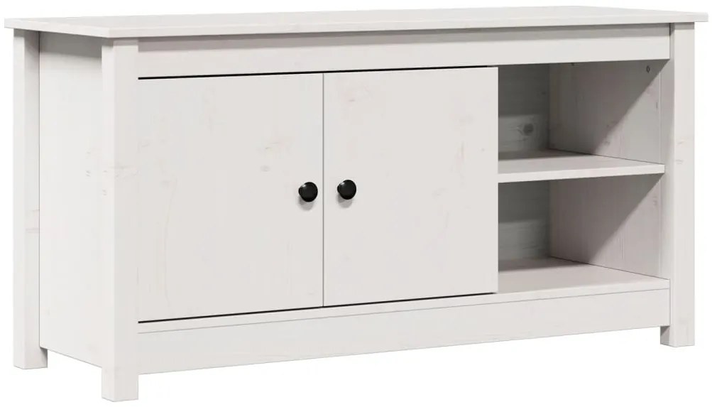 vidaXL Έπιπλο Τηλεόρασης Λευκό 103x36,5x52 εκ. από Μασίφ Ξύλο Πεύκου