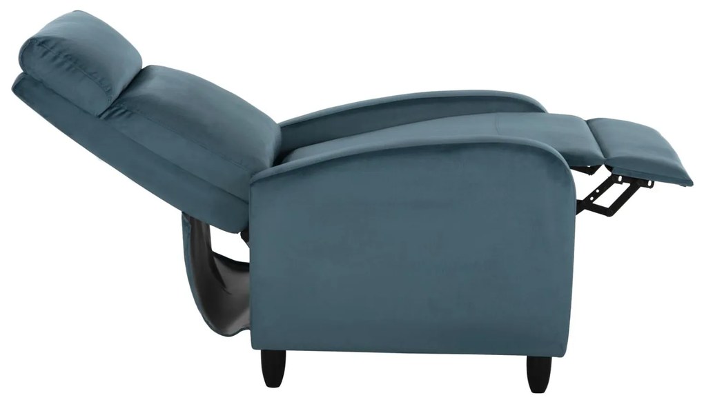 Πολυθρόνα HIBER RELAX C9782.06 Πετρόλ Βελούδο 67,5x90x104Υ εκ. 67.5x90x104 εκ.