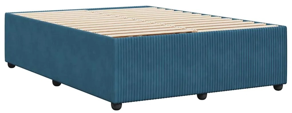 vidaXL Πλαίσιο Κρεβατιού Σκούρο Μπλε 140x200 εκ. Βελούδινο