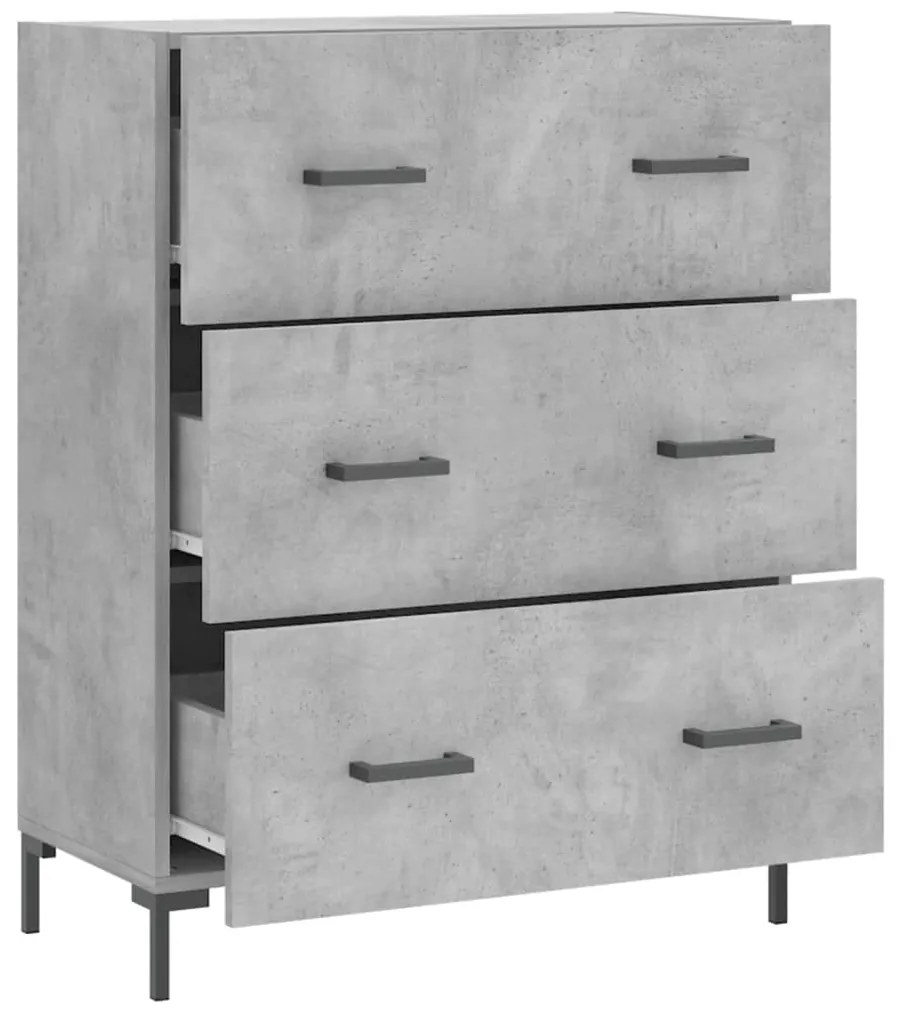 vidaXL Ντουλάπι Γκρι Σκυροδέματος 69,5x34x90 εκ. Επεξεργασμένο Ξύλο
