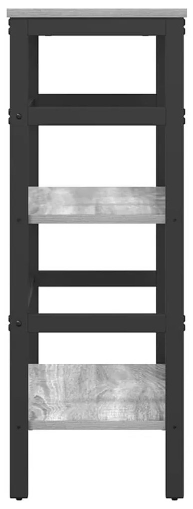 vidaXL Ράφι Βιβλίων Γκρίζο Σονομα 60 x 29,5 x 81 εκ Επεξεργασμένο ξύλο