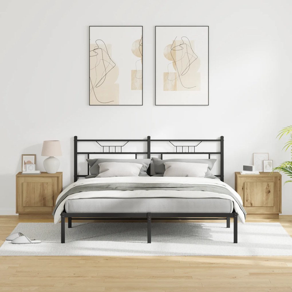 vidaXL Κομοδίνα με φωτισμό LED 2 τεμ Καρυδιά 44x34.5x45 εκ