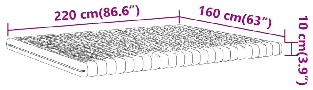 Στρώμα Αφρού 7 Ζωνών Σκληρότητα 20 ILD Λευκό 160x220 εκ. - Λευκό