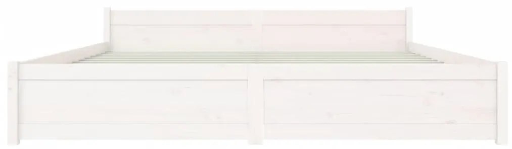 vidaXL Πλαίσιο Κρεβατιού Λευκό 180 x 200 εκ. Μασίφ Ξύλο Super King