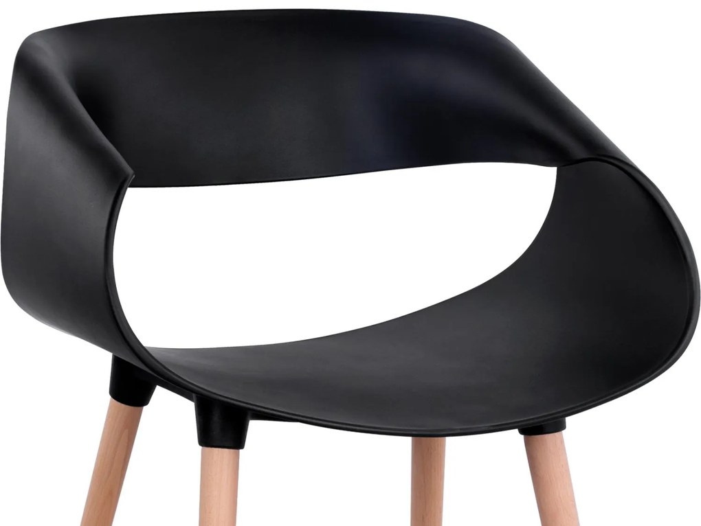 Σετ τραπεζαρίας MAGGIE C21187 5τμχ σε Μαύρο MDF TOP & Καρέκλα Πολυπροπυλενίου 120x120x74 εκ.