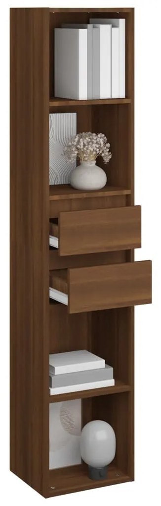 vidaXL Βιβλιοθήκη Καφέ Δρυς 36 x 30 x 171 εκ. από Επεξεργασμένο Ξύλο