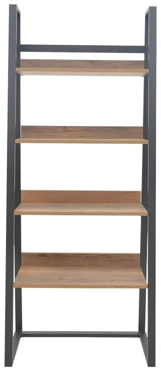 Βιβλιοθήκη Ryder καρυδί-μαύρο 75x36x185εκ 78x36x185 εκ.