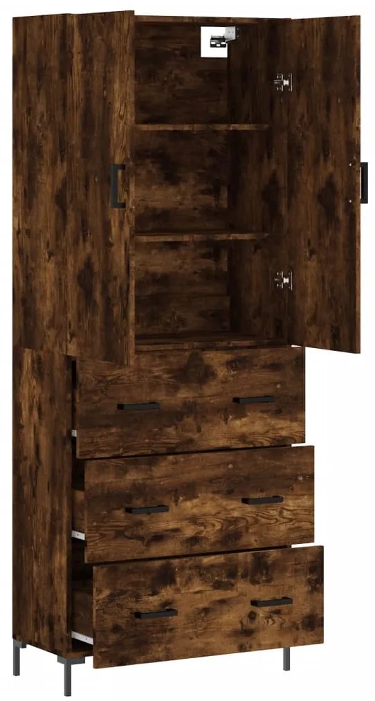 vidaXL Ντουλάπι Καπνιστή Δρυς 69,5x34x180 εκ. από Επεξεργασμένο Ξύλο