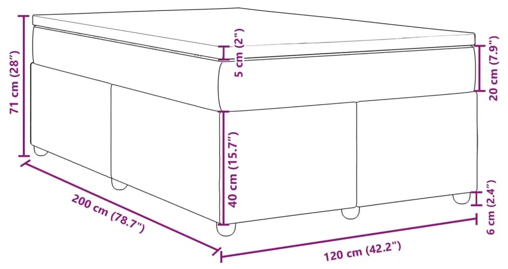 ΚΡΕΒΑΤΙ BOXSPRING ΜΕ ΣΤΡΩΜΑ ΚΡΕΜ 120X200 ΕΚ. ΥΦΑΣΜΑΤΙΝΟ 3285371