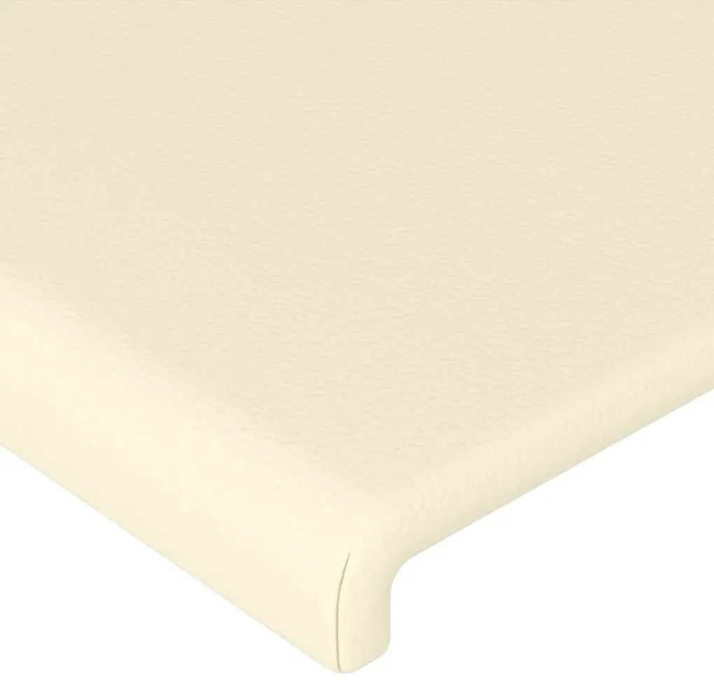vidaXL Κεφαλάρι με Πτερύγια Κρεμ 103x23x118/128 εκ. Συνθετικό Δέρμα
