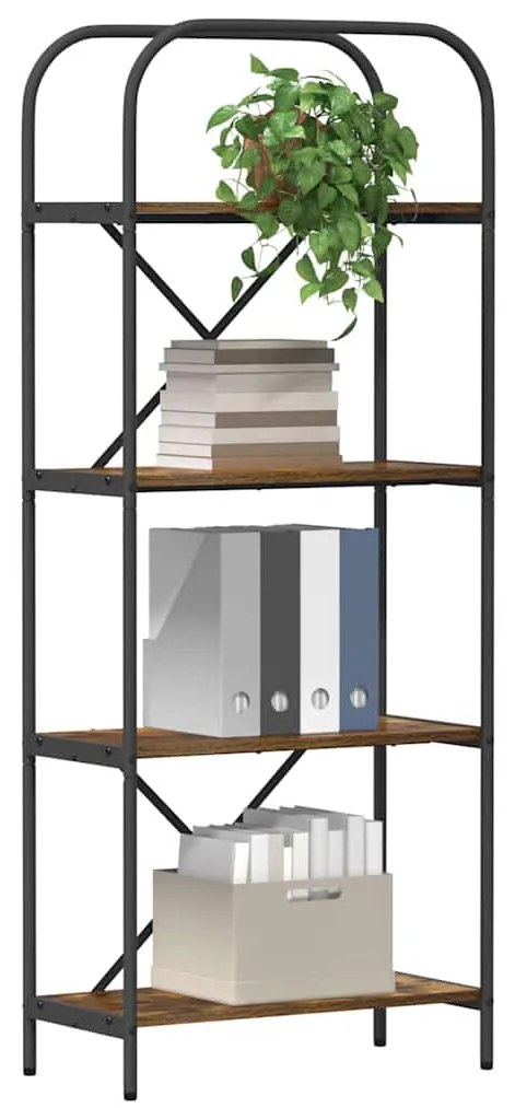 vidaXL Ράφι Βιβλίων Καπνιστή δρυς 60 x 30 x 146 εκ Επεξεργασμένο ξύλο