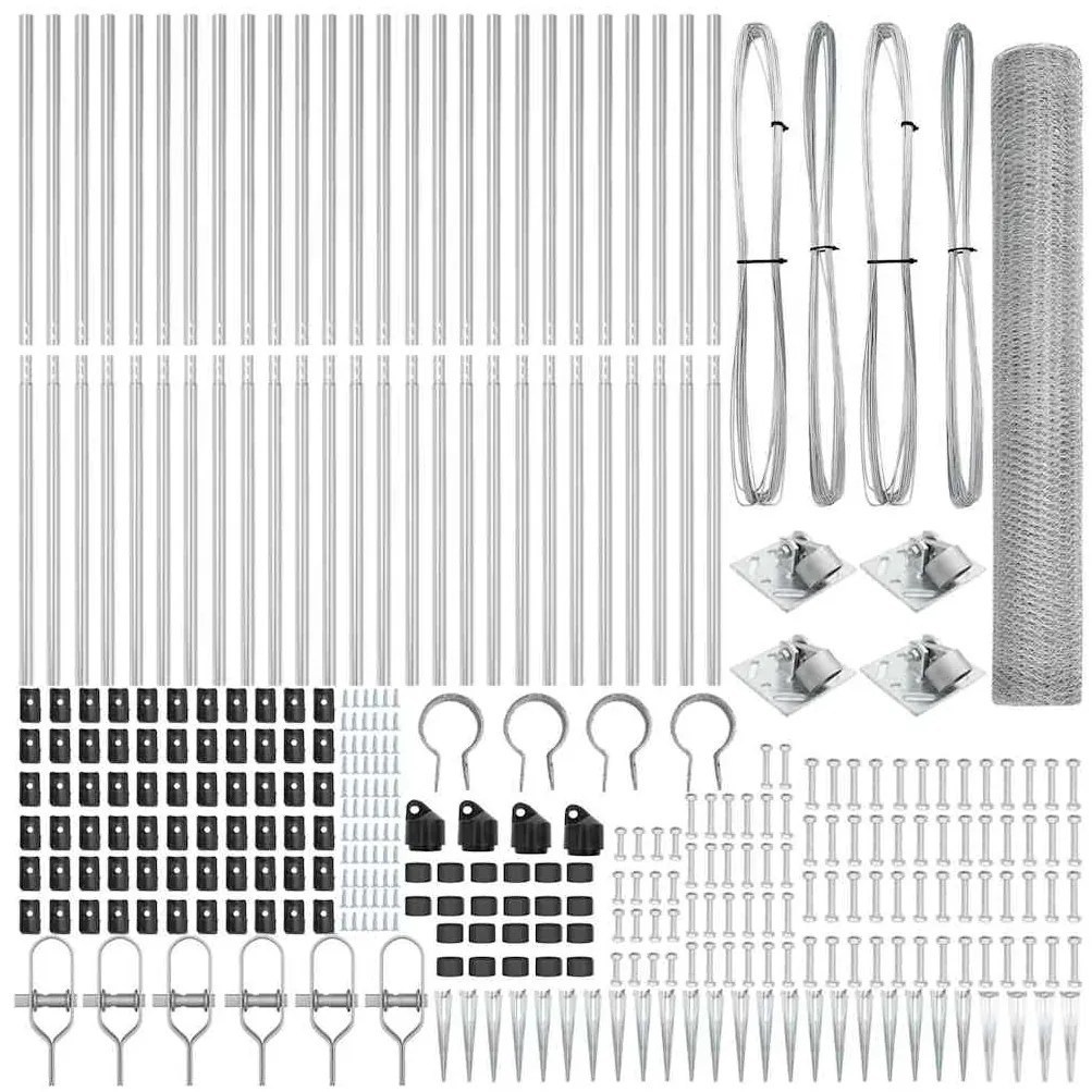 vidaXL Στύλος Περιφράξεων Ασημί