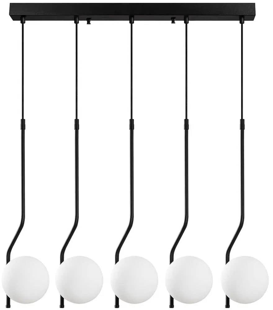 Φωτιστικό Οροφής - Ράγα Tulip 521SHN3491 80x15x110cm 5xE14 40W Black Opviq