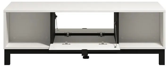 Τραπεζάκι Σαλονιού Sarthe Λευκό - Μαύρο - Μαύρο Μάτ 121x55x41 εκ. 121x55x41 εκ.