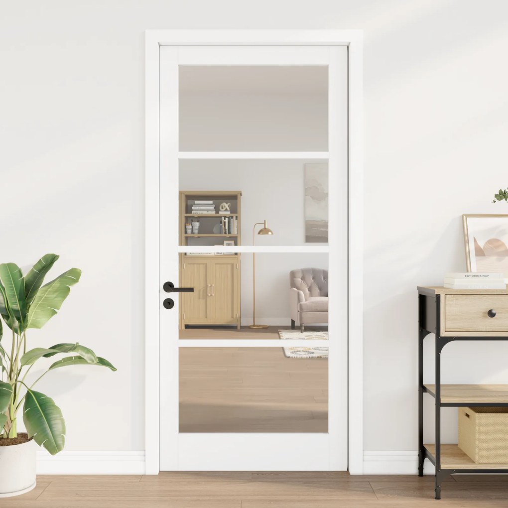 vidaXL Εσωτερική Πόρτα με Γυαλί 'ORKDAL' Λευκή 93x211x4 εκ