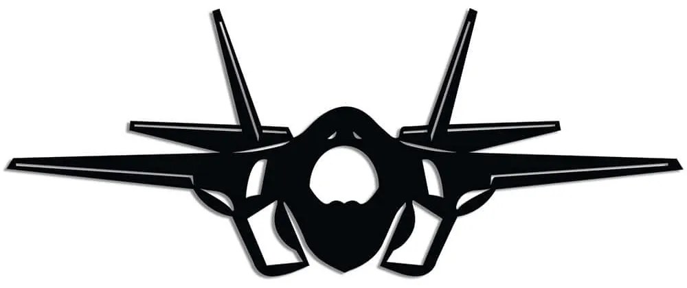 Διακοσμητικό Τοίχου F-35 Jet Fighter 891TNL3447 60x23cm Black Wallity Μέταλλο