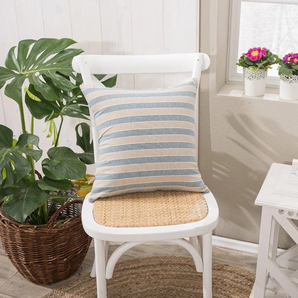 Μαξιλάρι Διακοσμητικό (Με Γέμιση) Prado 05 Blue Teoran 43X43 Cotton-Polyester