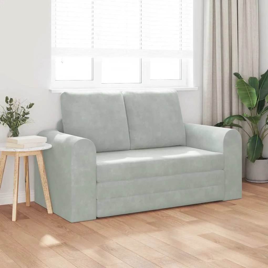 vidaXL Κρεβάτι καναπές Ανοιχτό γκρι 148 x 71 x 83 εκ. Βελούδο