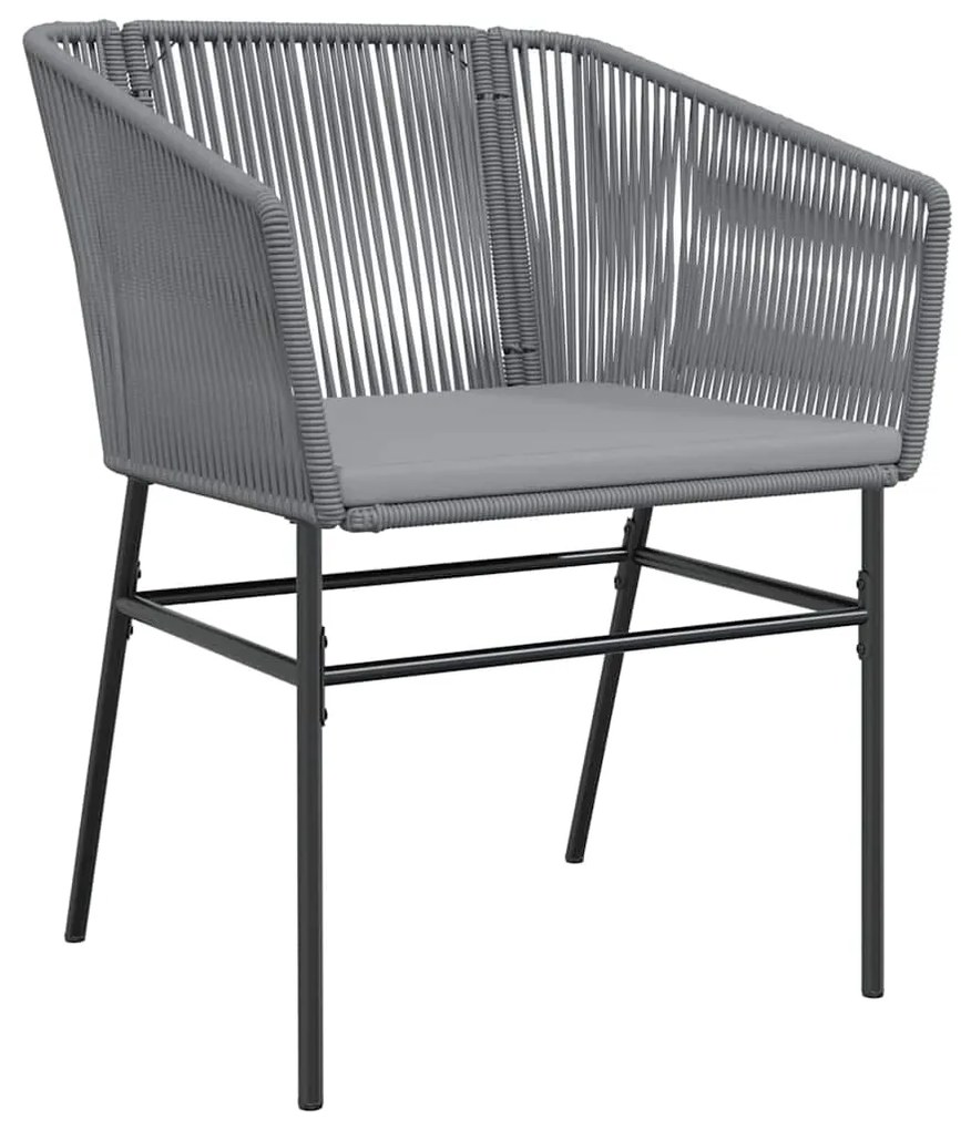 vidaXL Σέτ φαγητού για κήπο 7 pcs Γκρι Χάλυβας με επίστρωση πούδρας