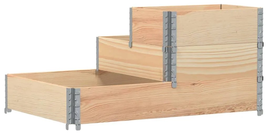 vidaXL Ζαρντινιέρα Υπερυψωμένη 3 Επιπέδων 120x80 εκ. Μασίφ Ξύλο Πεύκου