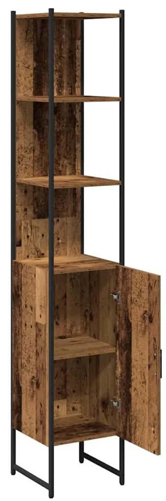 vidaXL Ντουλάπι Μπάνιου με ράφι Παλαιό ξύλο 33 x 33 x 185.5 εκ