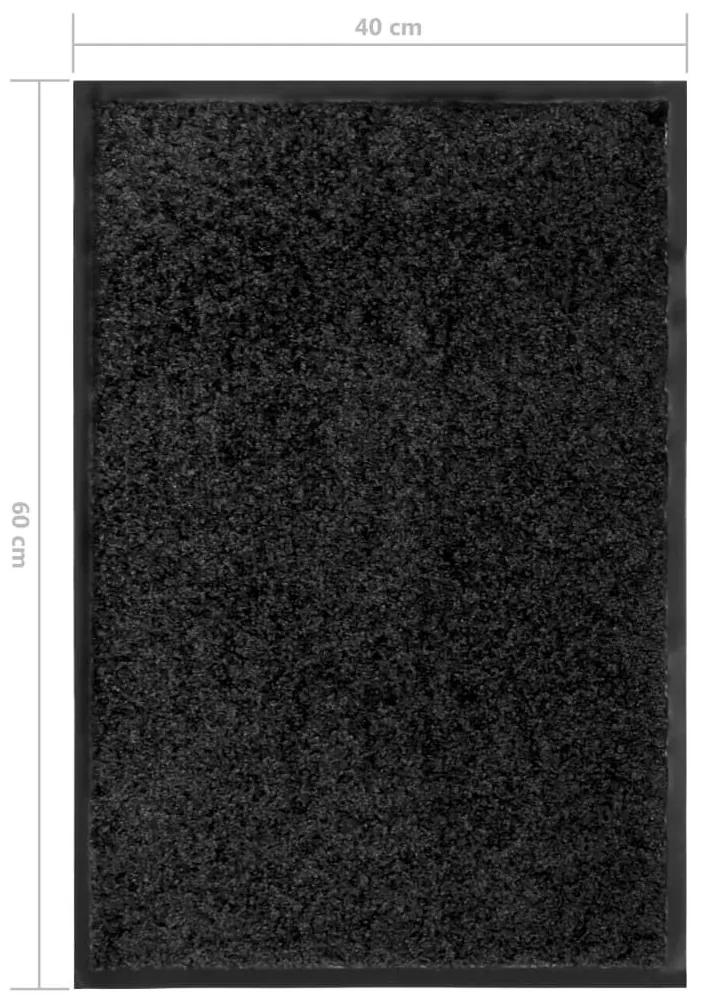 Πατάκι Εισόδου Πλενόμενο Μαύρο 40 x 60 εκ. - Μαύρο