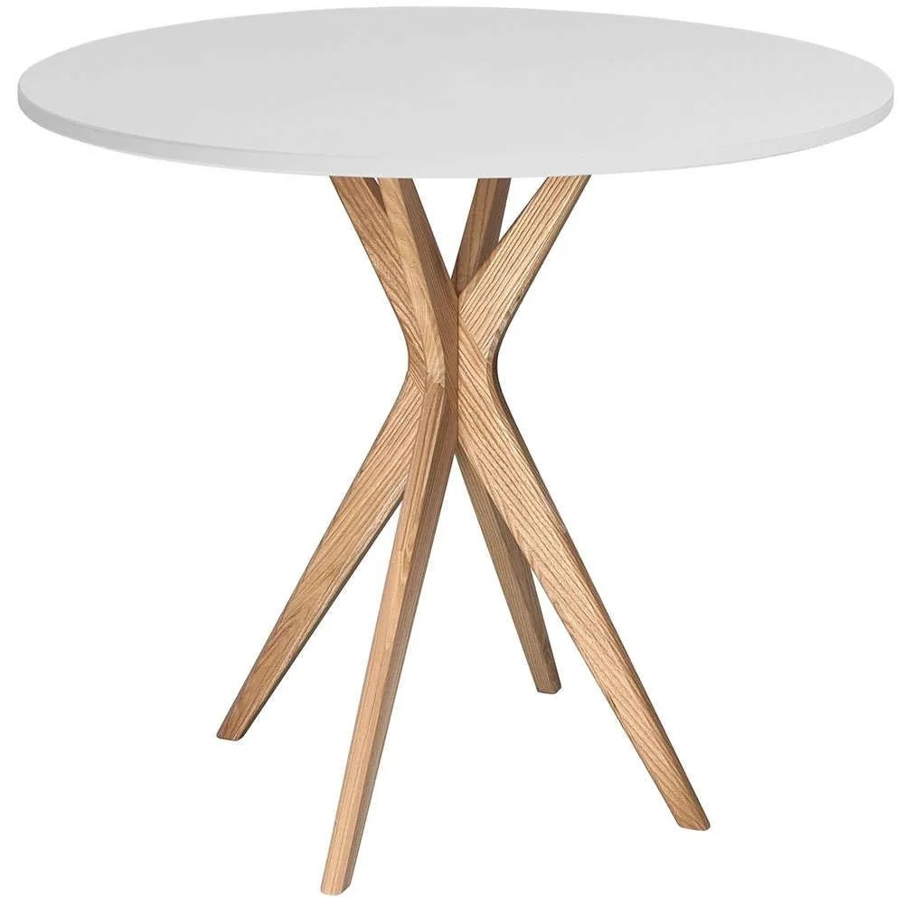 Τραπέζι Jubi JUBITLRO8 Φ90x73cm Natural-Pearl Grey Mdf, Wood