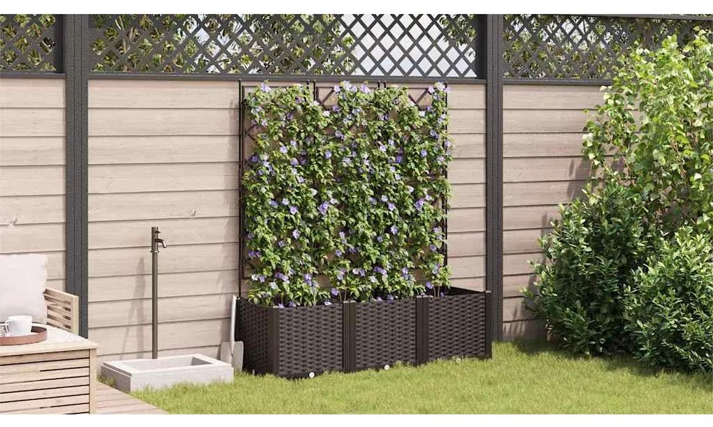 vidaXL Γλάστρα Κήπου 3 pcs Καφέ 120 x 40 x 143 εκ. Ατσάλι