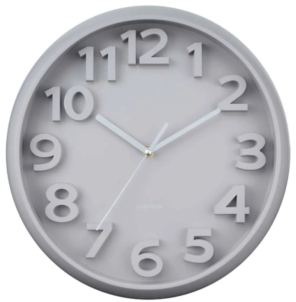 Ρολόι Τοίχου Elevated Classic Numbers KA6052WG Φ33,5cm Warm Grey Karlsson Πολυστερίνη