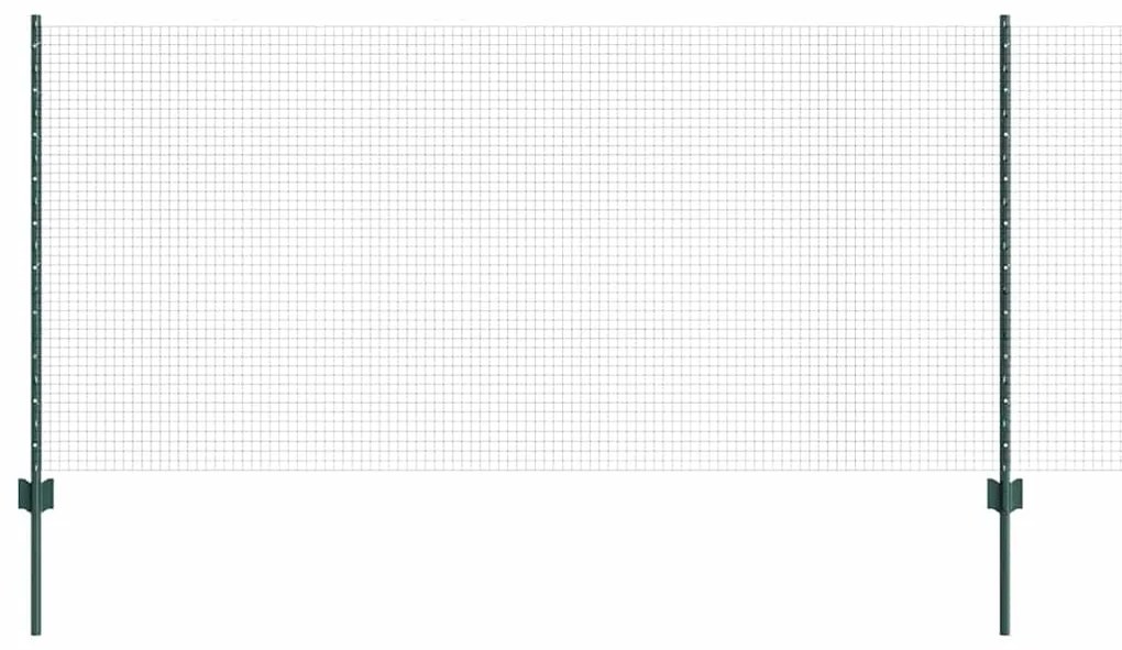 vidaXL Τείχος και Πόστ Πράσινο 1 x 10 m Ατσάλι