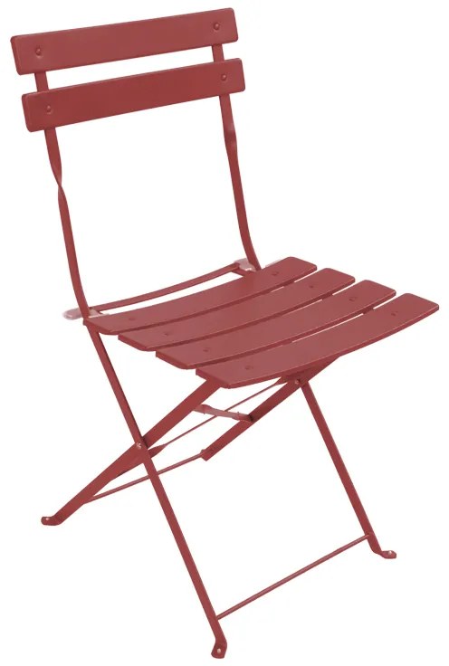 Καρέκλα Bistro pakoworld μεταλλική αναδιπλούμενη σε απόχρωση terracotta 42x46x82εκ