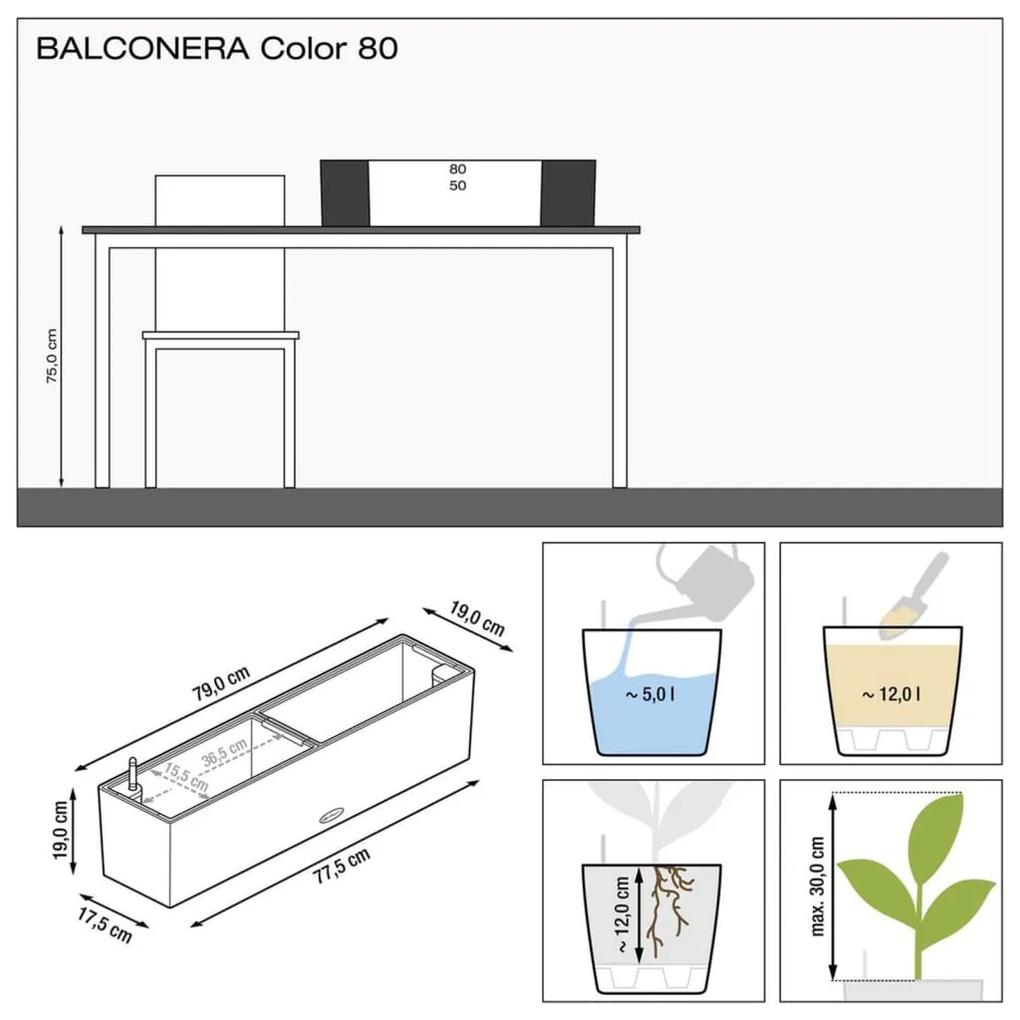 LECHUZA Ζαρντινιέρα Αυτοποτιζόμενη Balconera Color 80 ALL-IN-ONE Λευκή