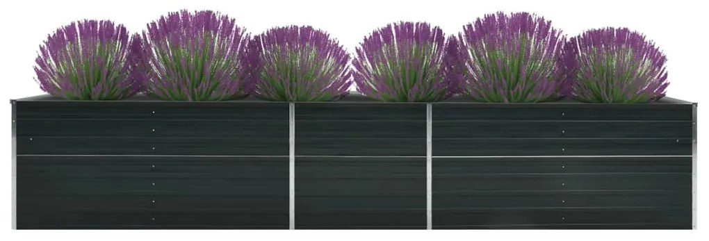 vidaXL Ζαρντινιέρα Υπερυψωμένη Ανθρακί 400x80x77 εκ. Γαλβαν. Χάλυβας