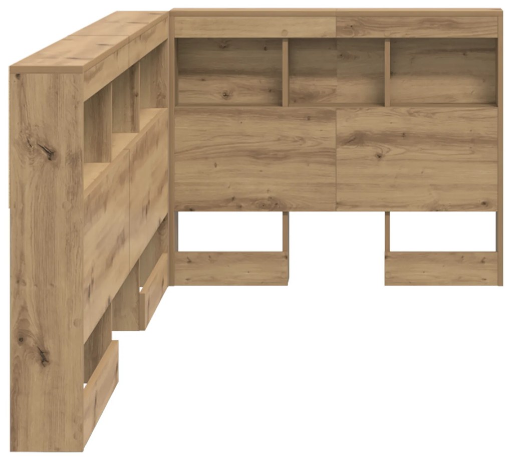 vidaXL Κεφαλάρι Αποθήκης με ράφι artisan δρυς 80 cm Επεξεργασμένο ξύλο