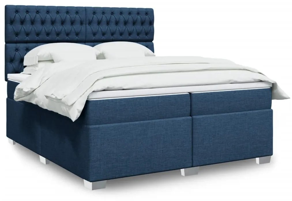 ΚΡΕΒΑΤΙ BOXSPRING ΜΕ ΣΤΡΩΜΑ ΜΠΛΕ 200X200 ΕΚ. ΥΦΑΣΜΑΤΙΝΟ 3292908