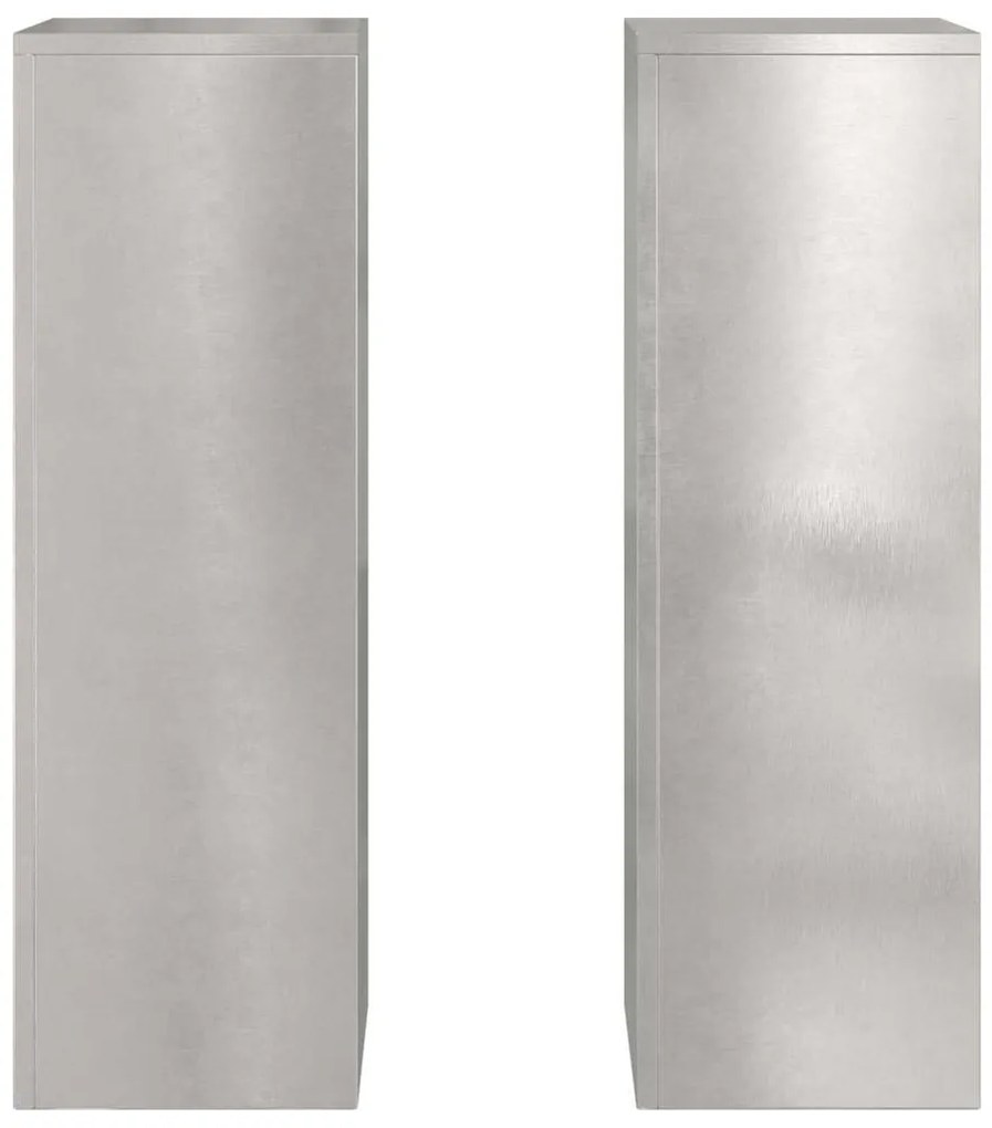 vidaXL Στήριξη φυτών 2 pcs Ασημί 24 x 24 x 75 εκ. Ανοξείδωτο ατσάλι