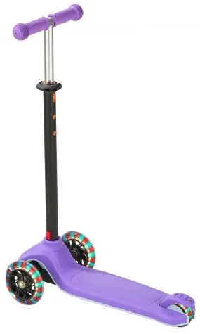VEVOR Kick Scooter for Kids Ages 3+, 3-Wheel Toddler Scooter with Light-Up Wheels, Adjustable Height Handlebar, Wide Anti-Slip Deck, Lightweight Aluminum Frame for Boys & Girls up to 74.8 kg, Purple