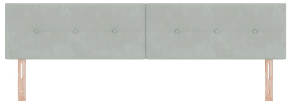 vidaXL LED Κεφαλάρι με Κουμπιά και Ραφή σε Ανοιχτό Γκρι 100 εκ Βελούδο