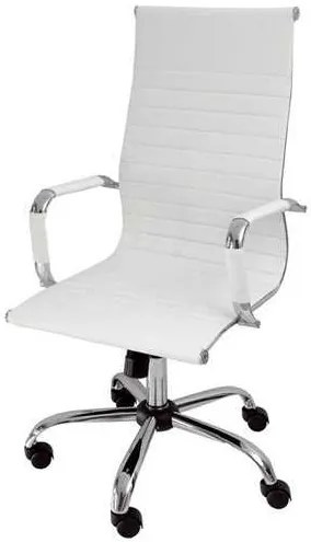 Καρέκλα Γραφείου Λευκή με επένδυση δερματίνης 66-23539