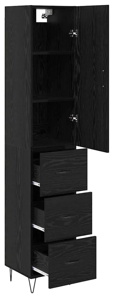 vidaXL Highboard Μαύρη Οξυά 34,5 x 34 x 90 εκ. Επεξεργασμένο ξύλο