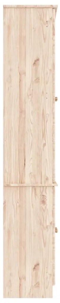 vidaXL Βιτρίνα Γυάλινη ALTA 77 x 35 x 186,5 εκ. από Μασίφ Ξύλο Πεύκου