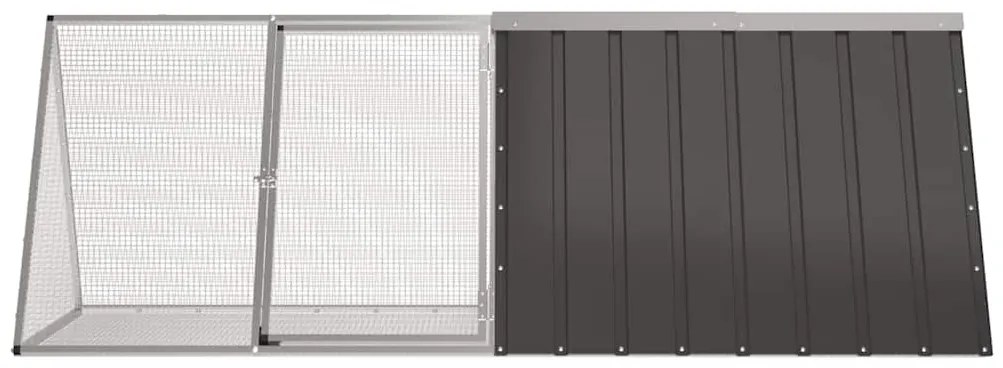 vidaXL Κλουβί Κουνελιών Ανθρακί 201,5x80,5x71 εκ Γαλβανισμένος Χάλυβας