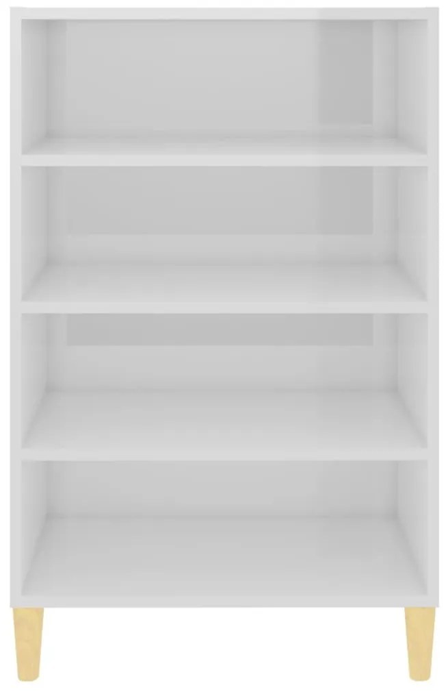 Ραφιέρα Γυαλιστερή Λευκή 57 x 35 x 90 εκ. από Επεξ. Ξύλο - Λευκό