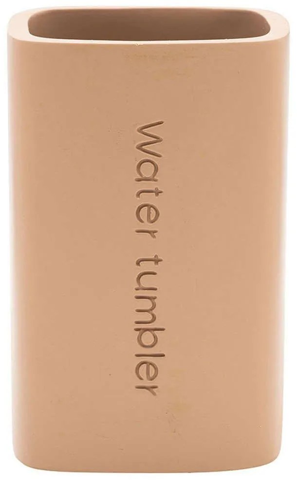 Ποτηροθήκη Text 02-13424 6,7x6,7x10cm Beige Estia Ρητίνη