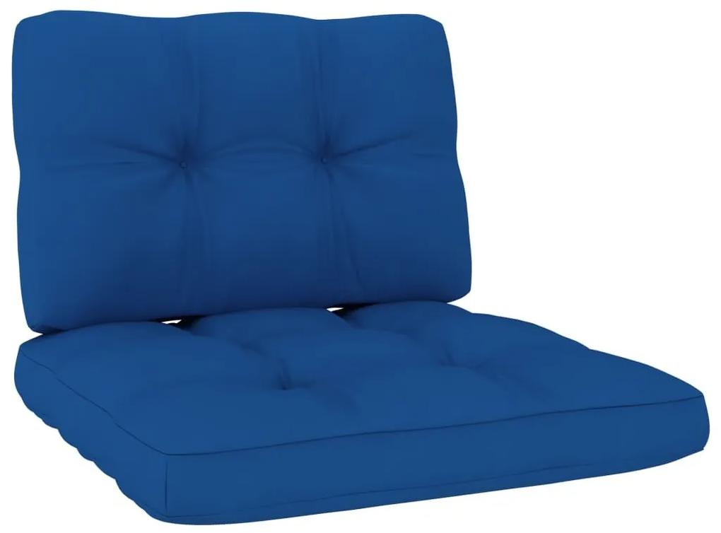 Καρέκλα Κήπου από Εμποτισμένο Ξύλο Πεύκου &amp; Μπλε Ρουά Μαξιλάρια - Μπλε