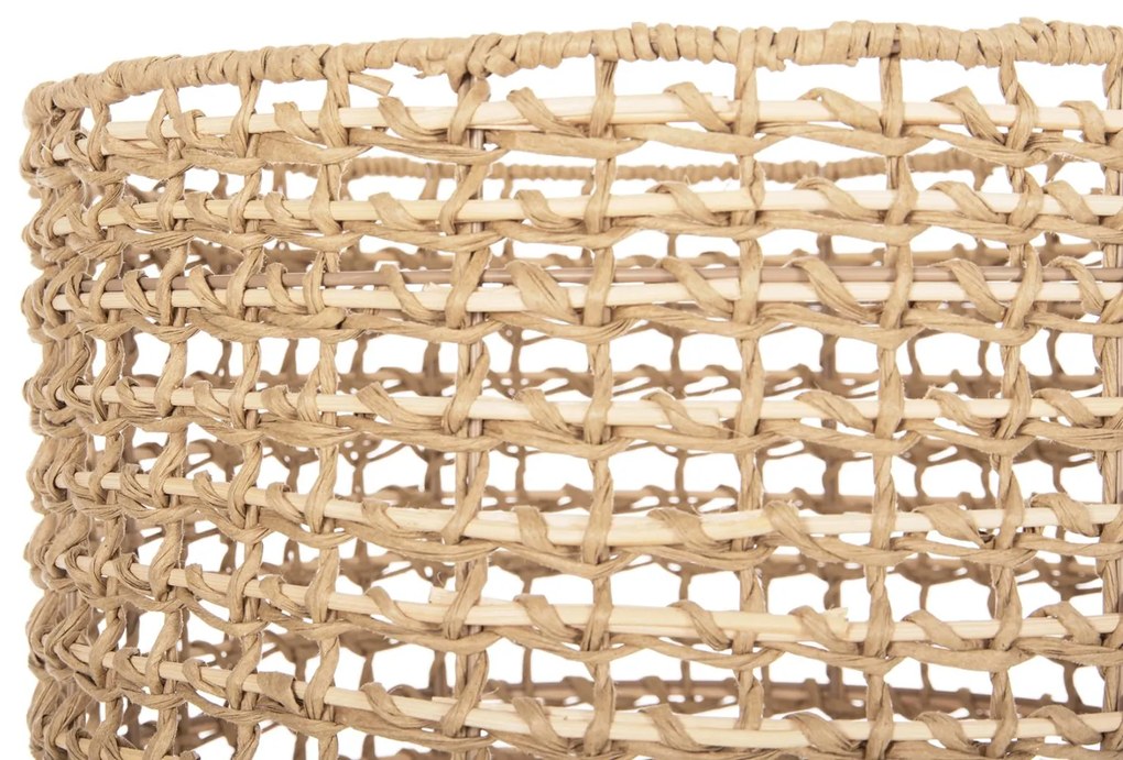 Επιδαπέδιο Φωτιστικό Rubberwood-Rattan-Paper Rope Σε Φυσικό Φ36x149,5Υεκ.