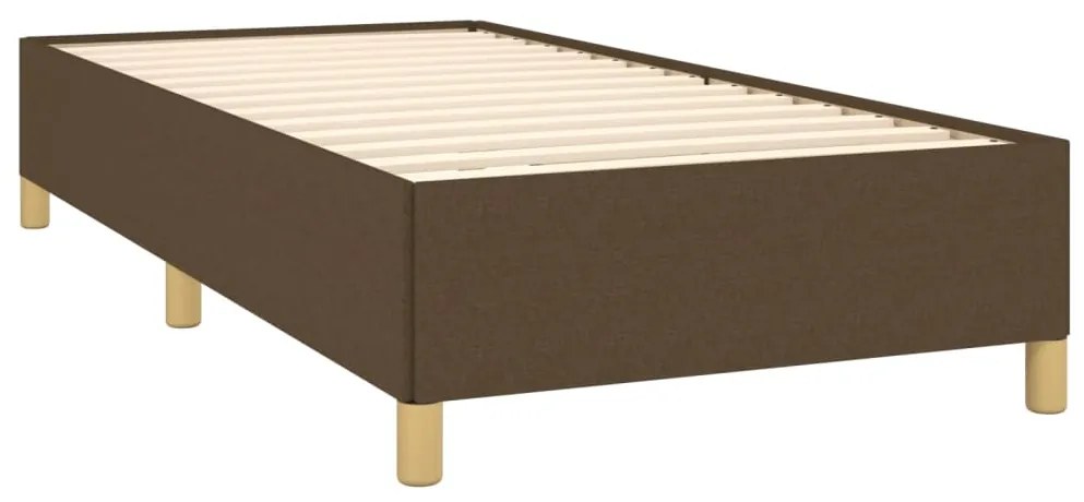 vidaXL Κρεβάτι Boxspring με Στρώμα Σκούρο Καφέ 90x190 εκ. Υφασμάτινο