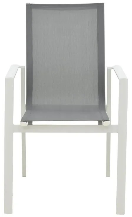 Καρέκλα - Πολυθρόνα κήπου Dashiell αλουμίνιο λευκό textilene γκρι 71x58x94 εκ. 71x58x94 εκ.